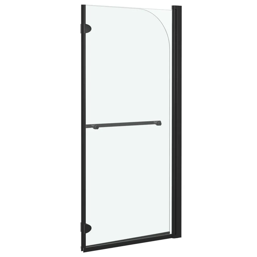 Douchewand inklapbaar 2 panelen 120x140 cm ESG zwart