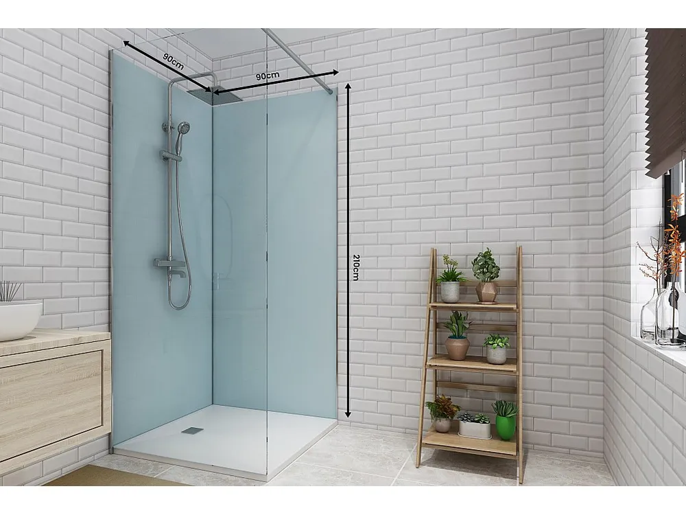 Set van twee douchewandpanelen inclusief profielen - 2x L90cm x H210 cm - Koop nu online