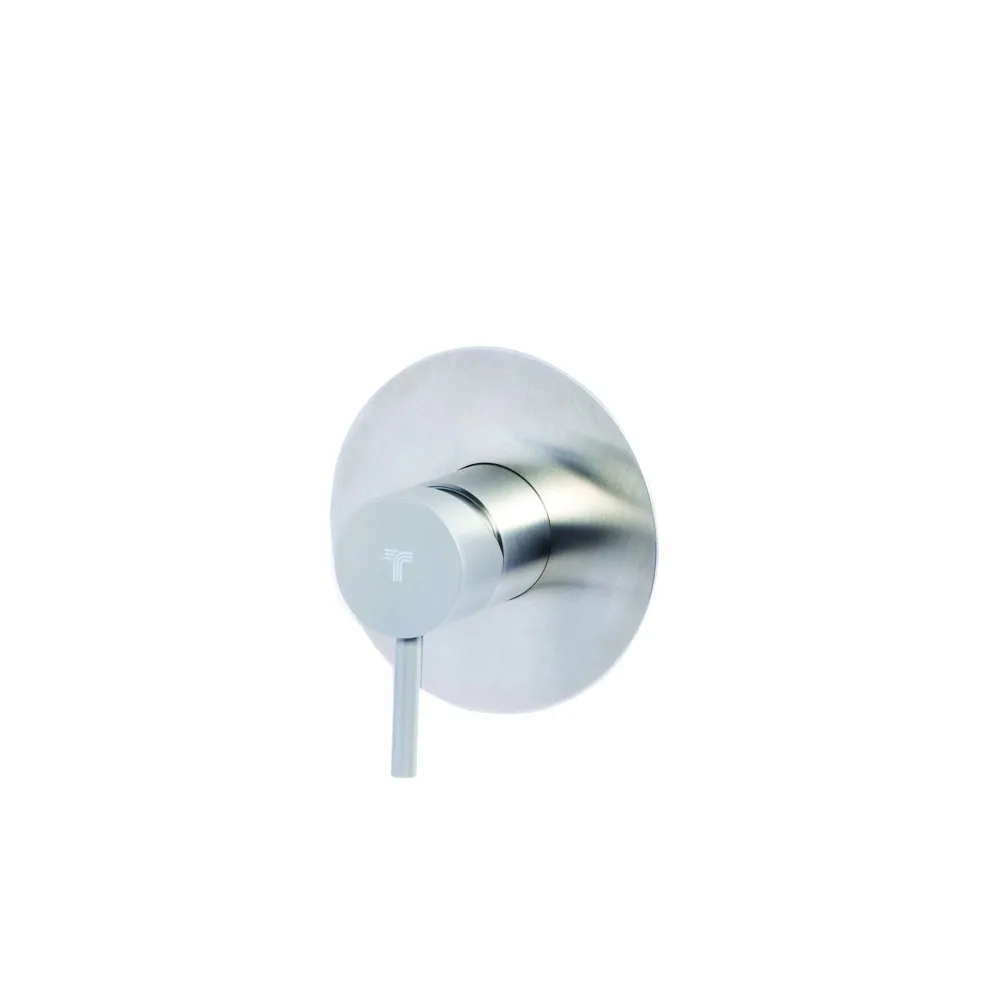 Built- single-way shower mixer tap roestvrij staal steel Brushed finish Rock-colored handle Tubico Colorado