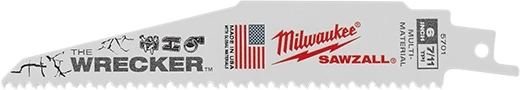 MILWAUKEE WRECKER™ 6" 7/11 TPI Multi-Material SAWZALL® Blade (25 PACK)