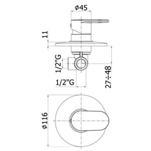 Paffoni Candy mixer tap washbasin drain, bidet drain and shower