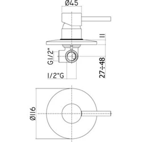 Paffoni Stick mixer tap washbasin drain, bidet drain and shower