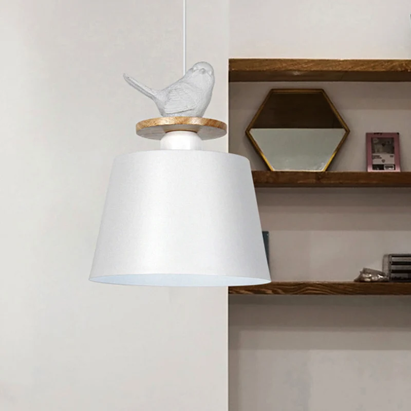 Taps toelopende schaduwdoek winkel plafondhanger metaal 1 kop hanglamp met duifdeco