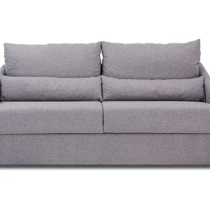 3-zits slaapbank van stof MAJESTY - Lichtgrijs - brede 140 cm - Matras 18 cm