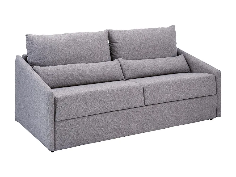 3-zits slaapbank van stof MAJESTY - Lichtgrijs - brede 140 cm - Matras 18 cm