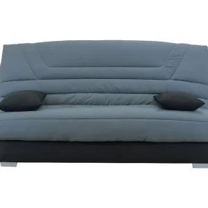 Bedbank van microvezel TULSA met matras - grijs en zwart