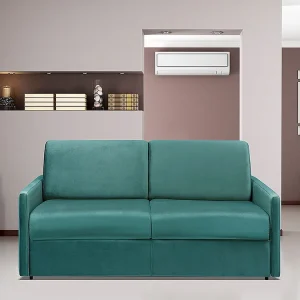 Driezits express bedbank CALIFE - Muntgroen - 140 cm - Matras 14 cm