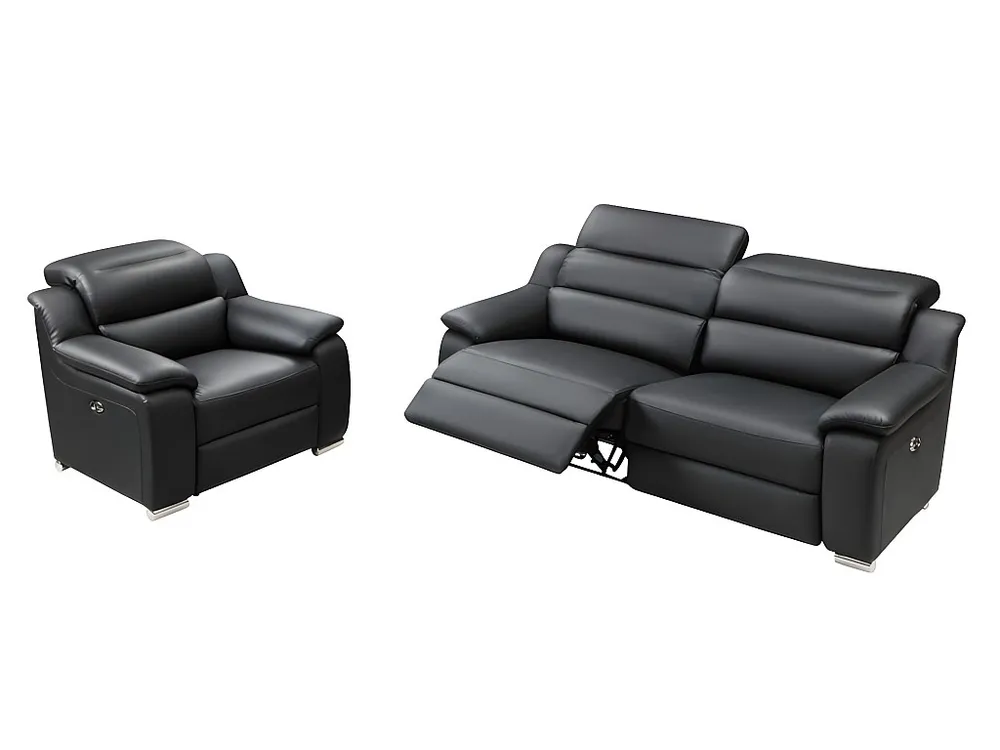 Elektrische 3-zitsrelaxbank ARENA III van leer - Noir - Koop nu eenvoudig en voordelig