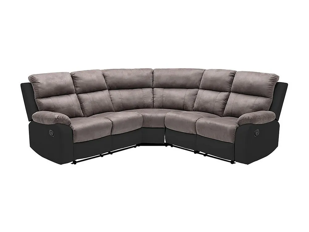 Elektrische relaxhoekbank van microvezel en kunstleer - Grijs en zwart - TOLZANO - Koop nu