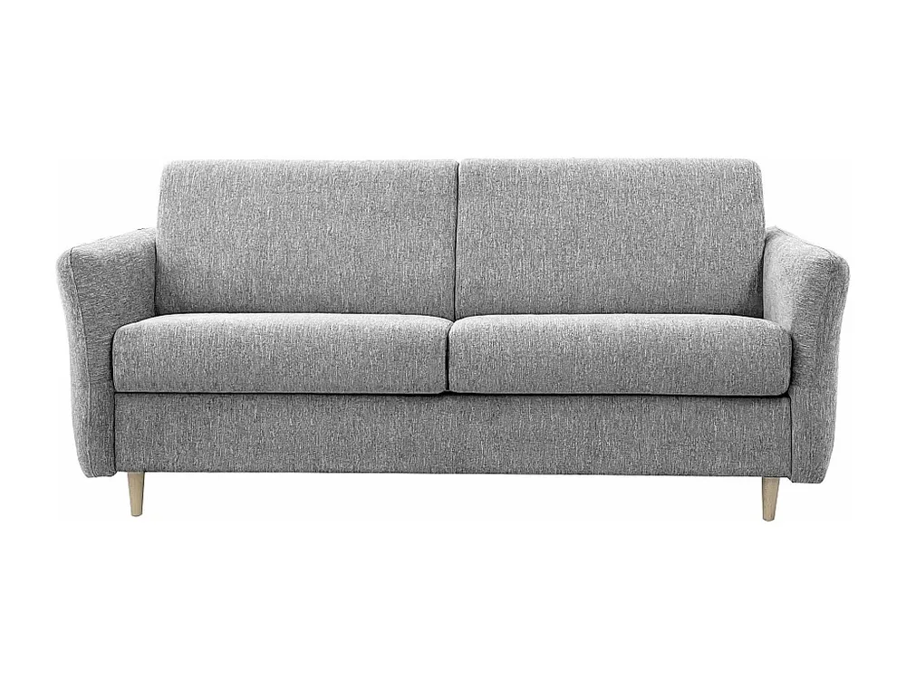 Express-vierzitsslaapbank van grijze stof - Bed 160 cm - Matras 14 cm ARCADIA