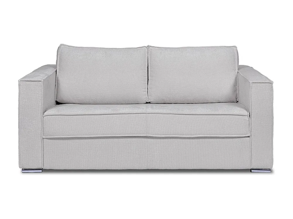 Express-vierzitsslaapbank van lichtgrijze stof met textuur - 160 cm - 14 cm LORETO