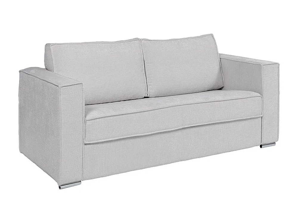 Express-vierzitsslaapbank van lichtgrijze stof met textuur - 160 cm - 14 cm LORETO
