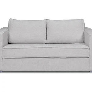 Express-vierzitsslaapbank van lichtgrijze stof met textuur - 160 cm - 22 cm LORETO