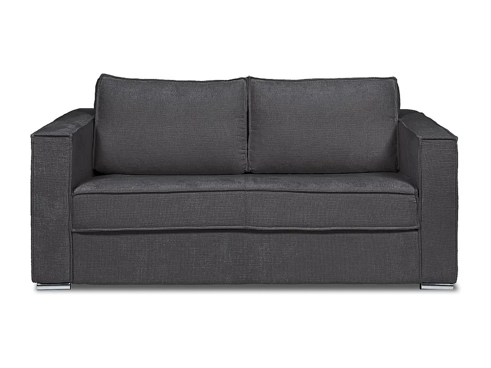 Express-vierzitsslaapbank van petroleumblauwe stof met textuur - 160 cm - 22 cm LORETO