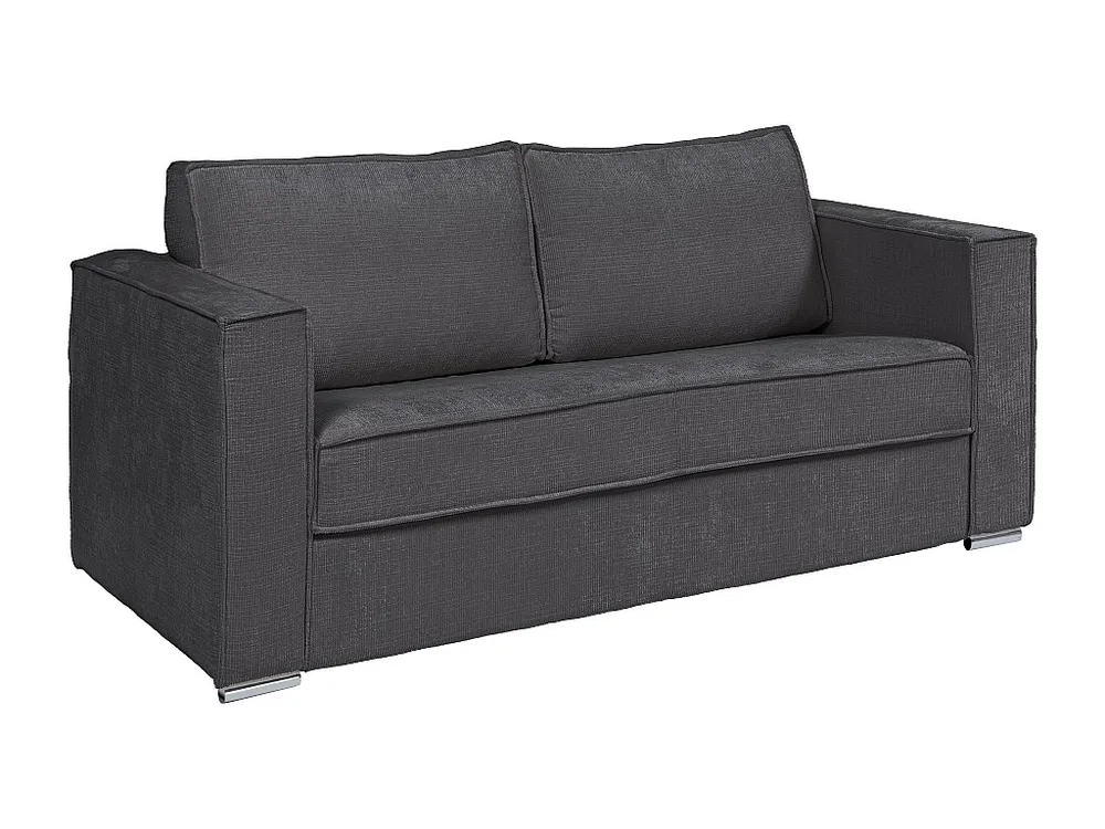Express-vierzitsslaapbank van petroleumblauwe stof met textuur - 160 cm - 22 cm LORETO