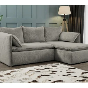 Hoekslaapbank TEODORA van PASCAL MORABITO - Ribfluweel - Taupe - Hoek rechts - Koop online
