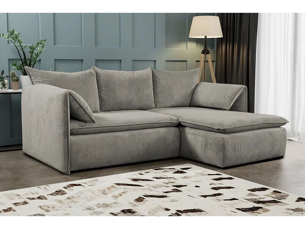 Hoekslaapbank TEODORA van PASCAL MORABITO - Ribfluweel - Taupe - Hoek rechts - Koop online