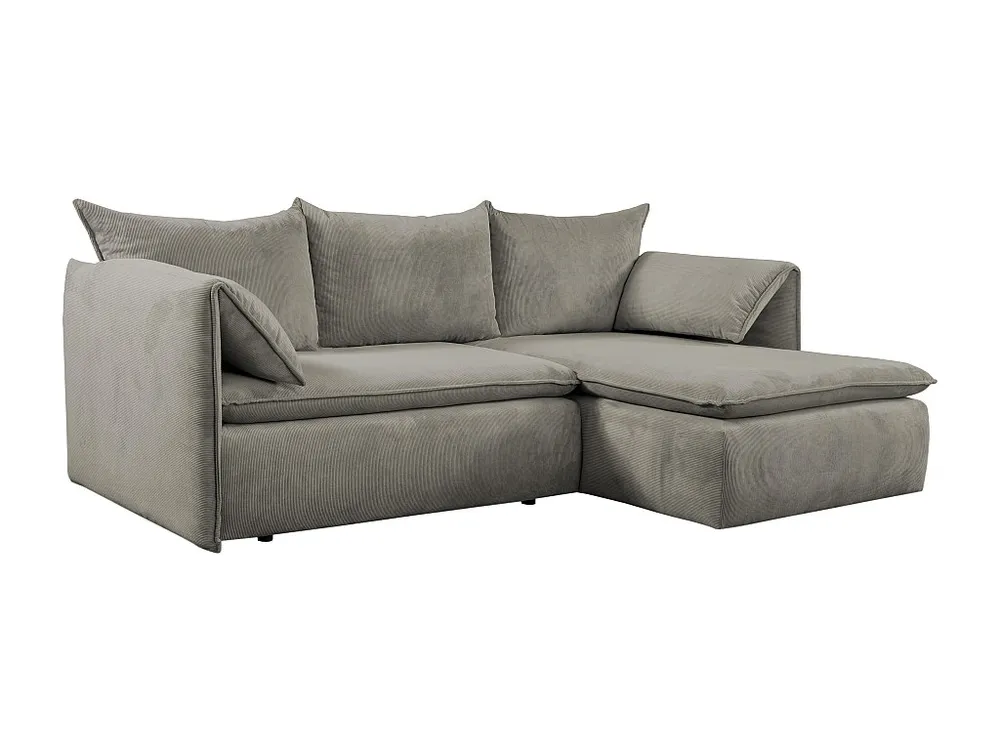 Hoekslaapbank TEODORA van PASCAL MORABITO - Ribfluweel - Taupe - Hoek rechts - Koop online