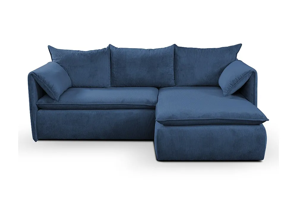 Hoekslaapbank TEODORA van PASCAL MORABITO - Ribfluweel - Donkerblauw - Hoek rechts