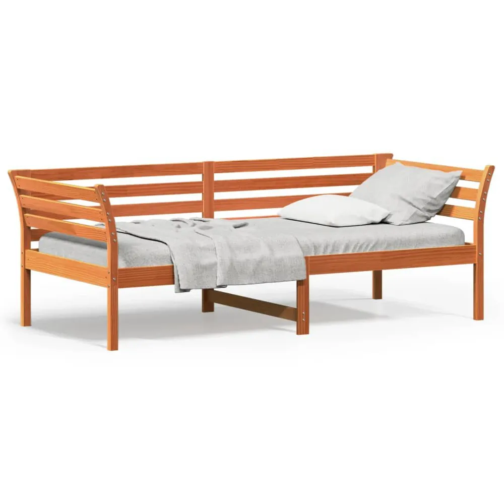 Slaapbank zonder matras 80x200 cm massief grenenhout wasbruin
