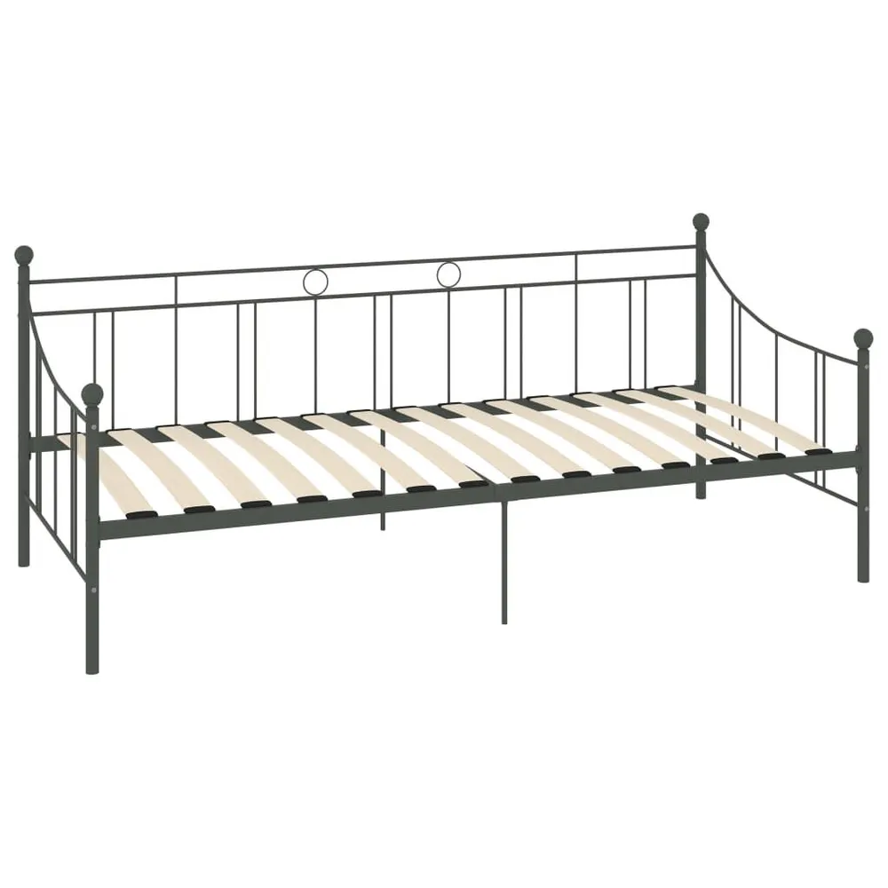 Slaapbankframe metaal grijs 90x200 cm