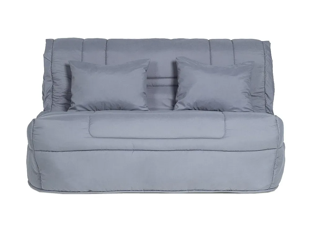 Uitklapbare bedbank van lichtgrijs microvezel met matras BULTEX ELDORADO III