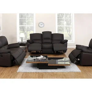 Elektrische 3+Tweezits relaxbank relaxfauteuil leer MARCIS met 2 Jaar Garantie