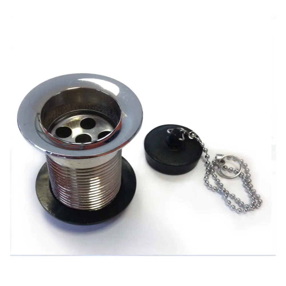 1'' 1/4 chrome-plated messing drain black PVC plug chain