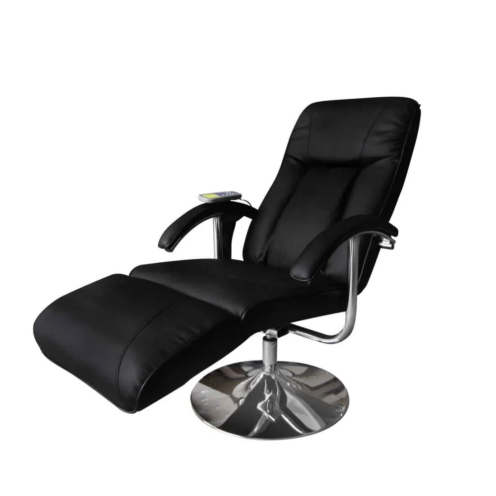 Compact Massagestoel kunstleer zwart