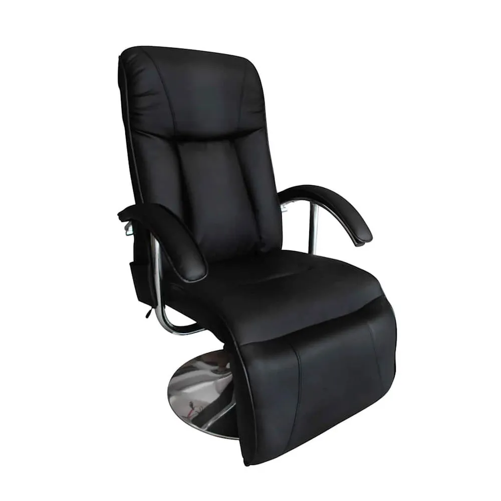 Compact Massagestoel kunstleer zwart