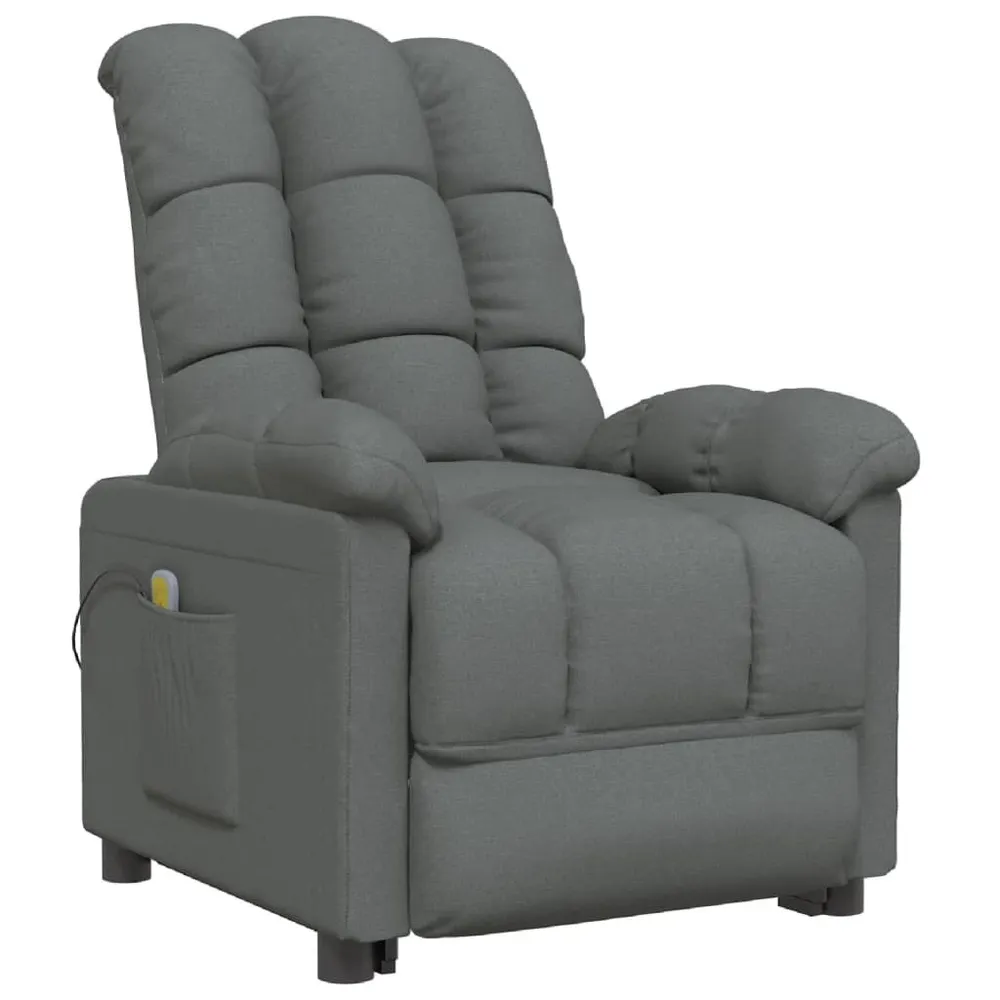 Compact Massagestoel stof donkergrijs