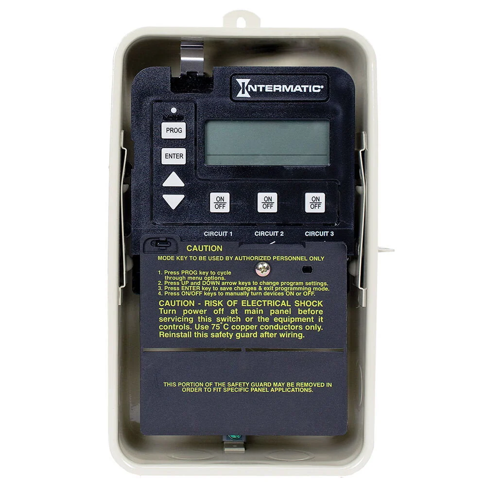 Intermatic - PE153 - 24-Hour Electronic Time Control, 3-Circuit, Type 3R Metaal Enclosure
