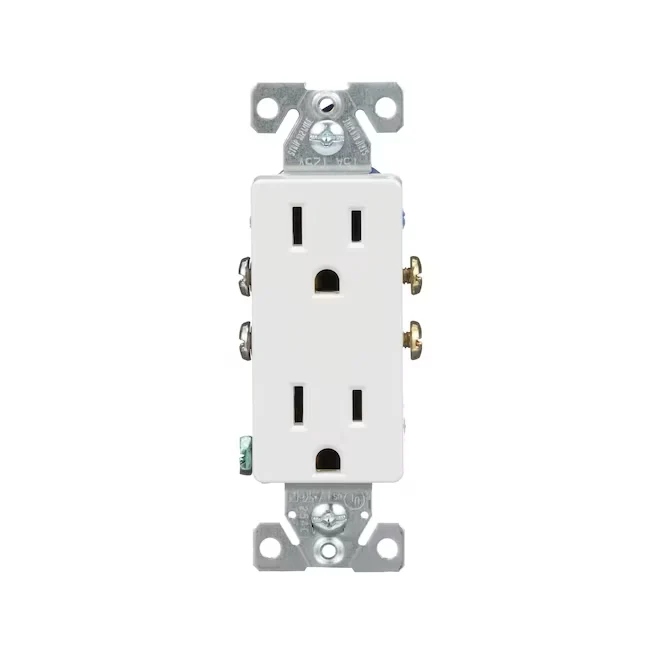 Eaton 15-Amp 125-volt Tamper Resistant Residential Decorator Outlet, Sneeuwwit (10-Pack)