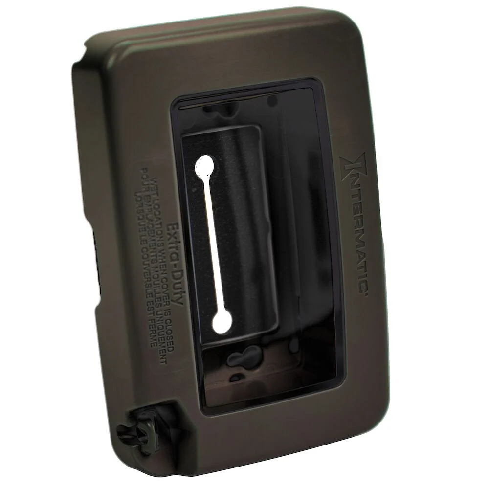 Intermatic - WP7000BR - Low-Profile Extra-Duty Kunststof -Use Weatherproof Cover, Single-Gang, Vrt/Hrz, Bronze