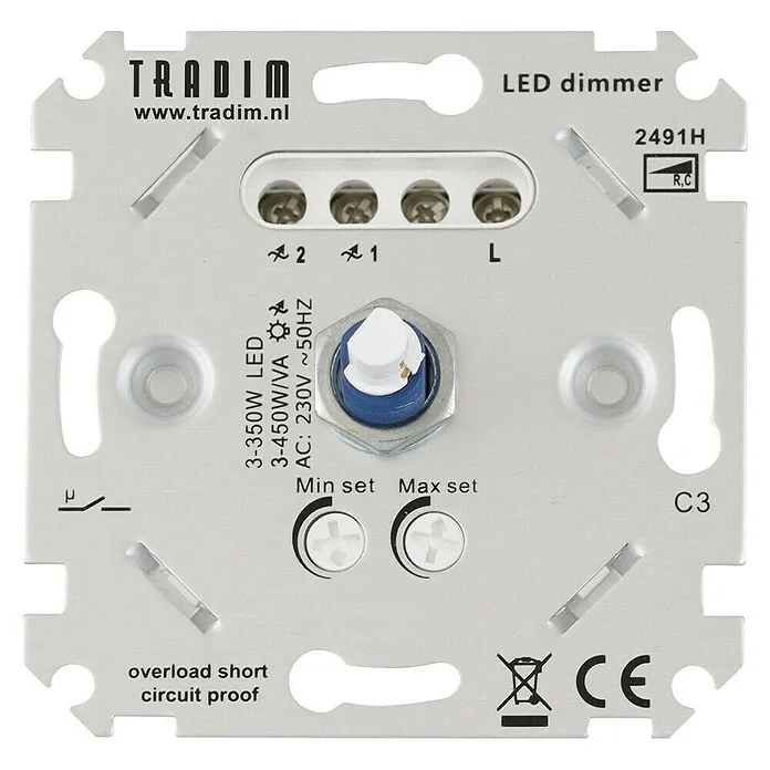 Tradim Led-dimmer - Wit, Kunststof
