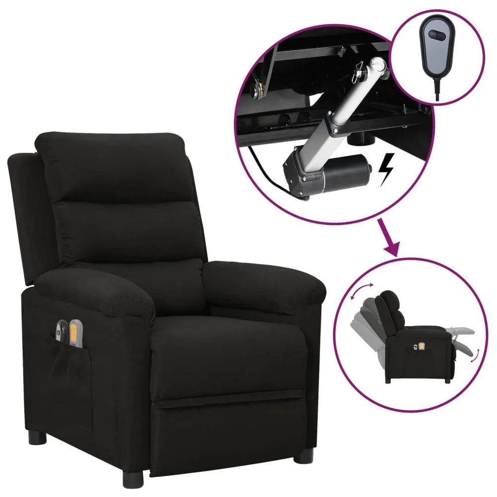 Massagestoel elektrisch stof zwart Complete Kit