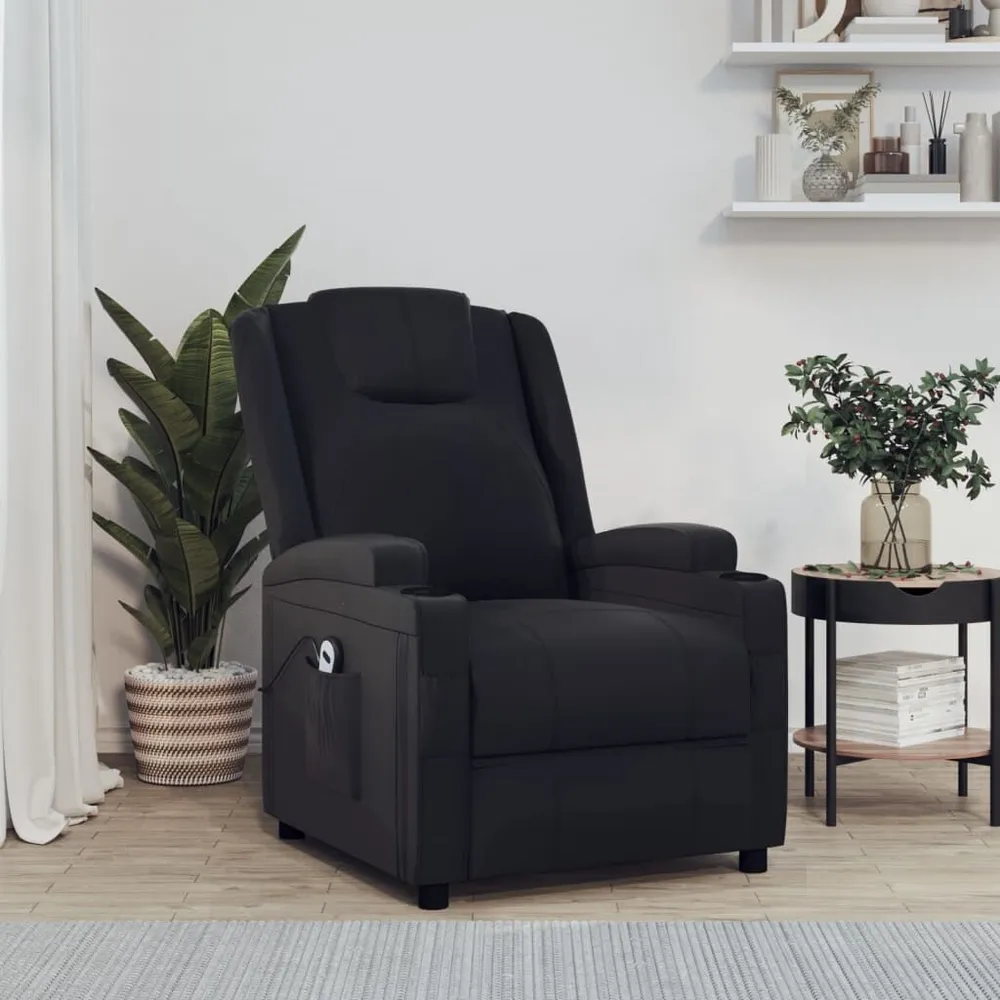 Gecertificeerd VDE Fauteuil elektrisch verstelbaar kunstleer zwart