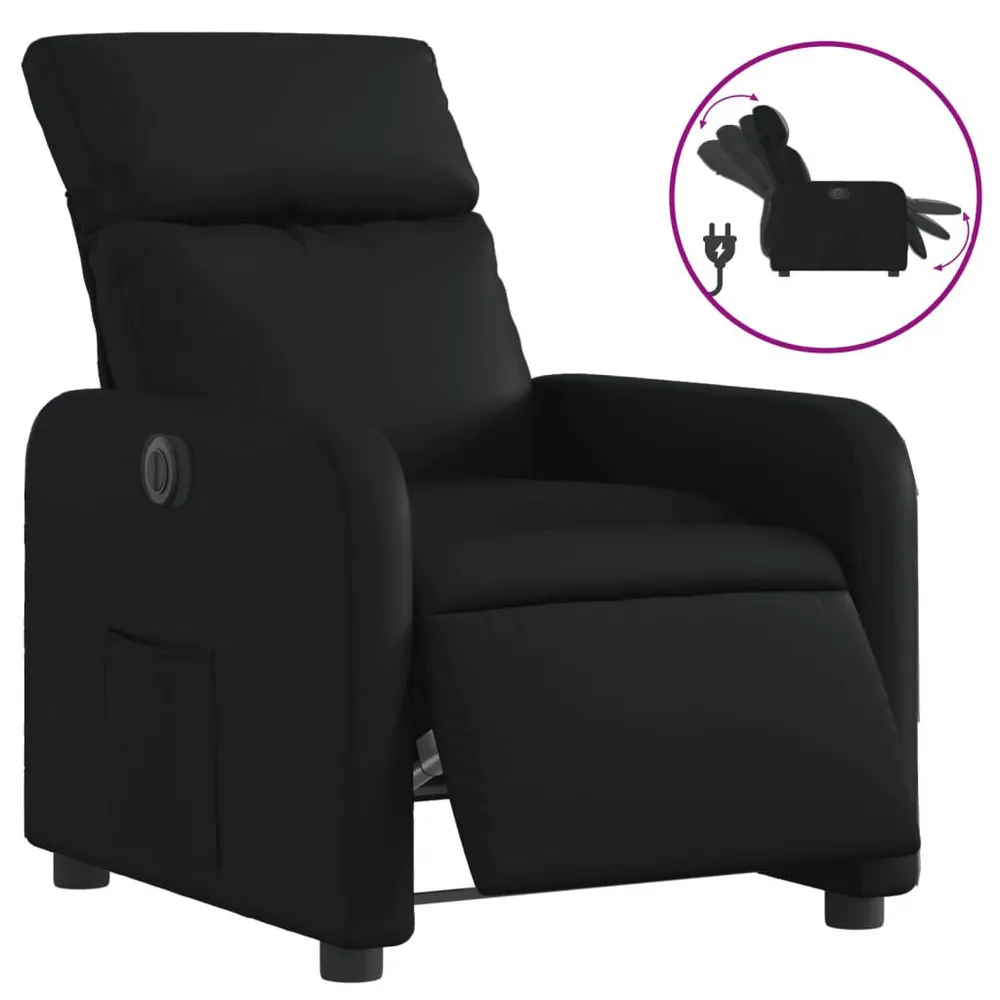 Multifunctioneel Fauteuil elektrisch verstelbaar kunstleer zwart