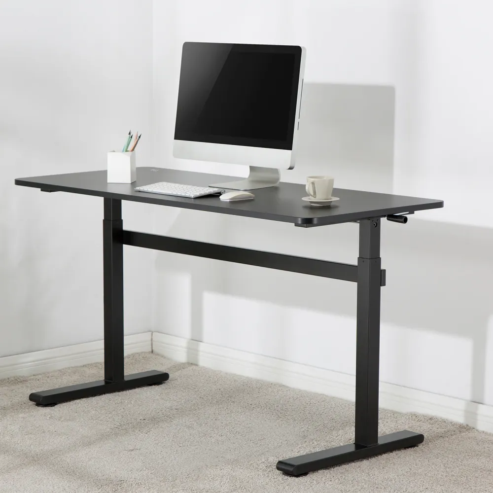 Ergo Office - Zit-sta bureau 140x60cm Zelf hoogte verstelbaar bureau max. 117cm | Ergonomische tafel Belastbaar tot 40kg Z...