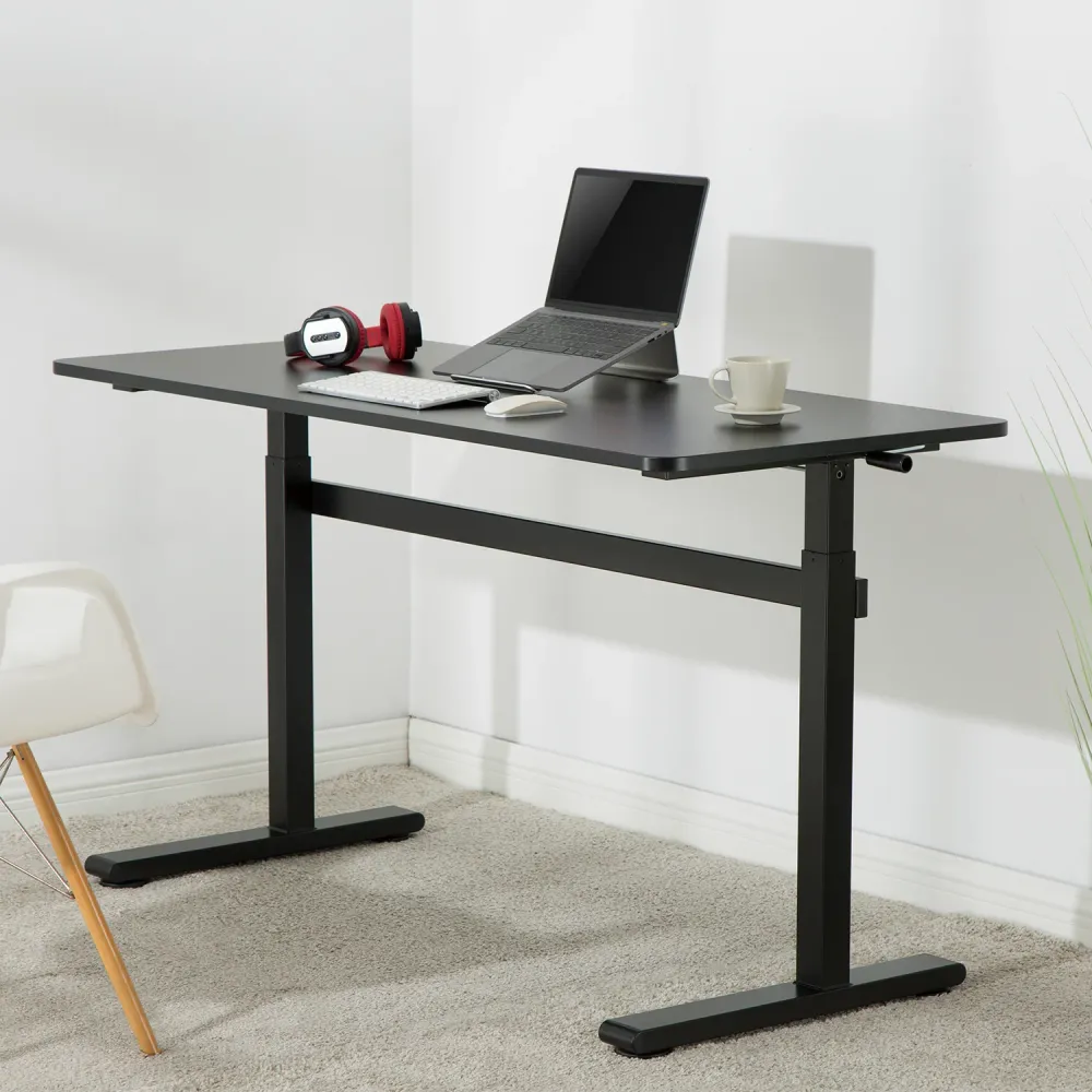 Ergo Office - Zit-sta bureau 140x60cm Zelf hoogte verstelbaar bureau max. 117cm | Ergonomische tafel Belastbaar tot 40kg Z...