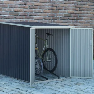 Tuinhuisje voor fietsen van grijs gegalvaniseerd staal NIKI 2,81 m² (Max. Belasting 100kg)
