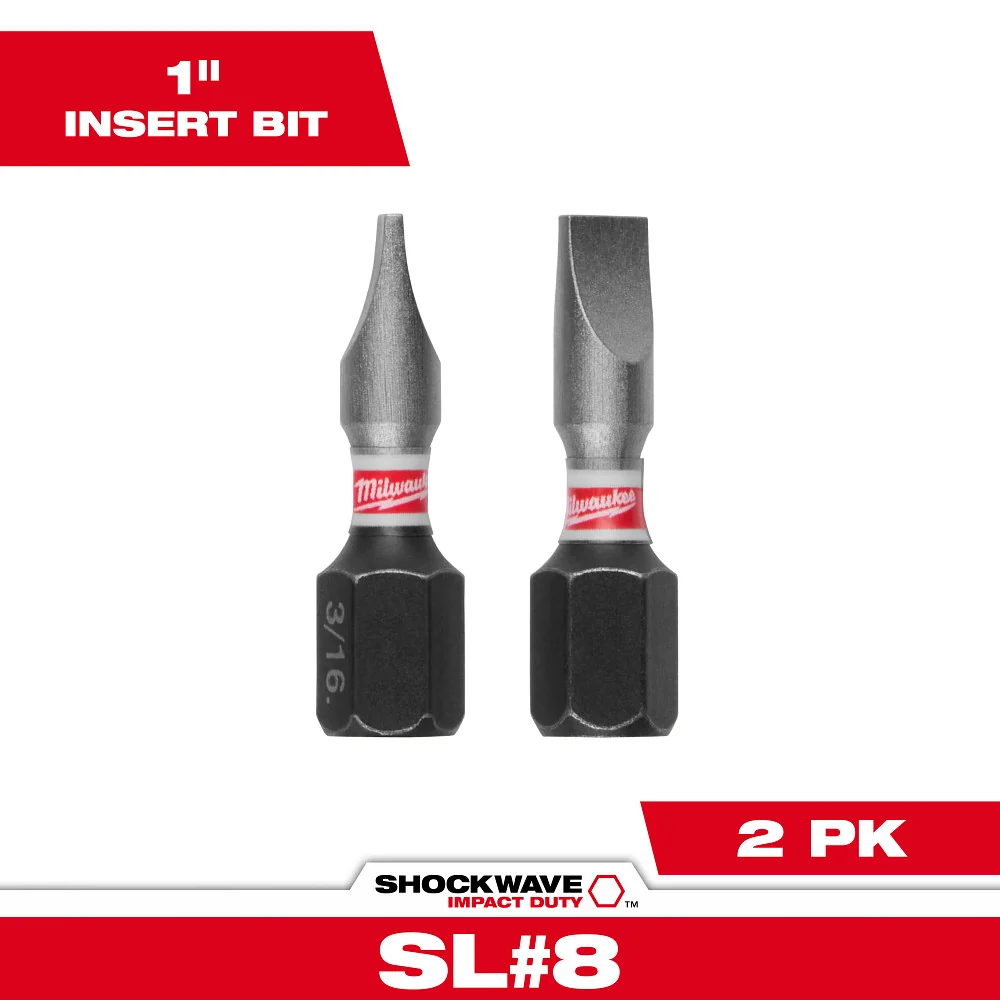 Milwaukee Tools SL 3/16” 1” Insert Bit 2PK 48-32-4417