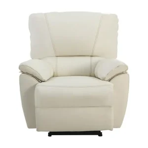 Elektrische relaxfauteuil van leer MARCIS - Ivoor Complete Kit