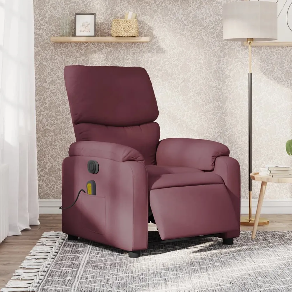 Massagestoel elektrisch verstelbaar stof paars | 18V | Snel laden
