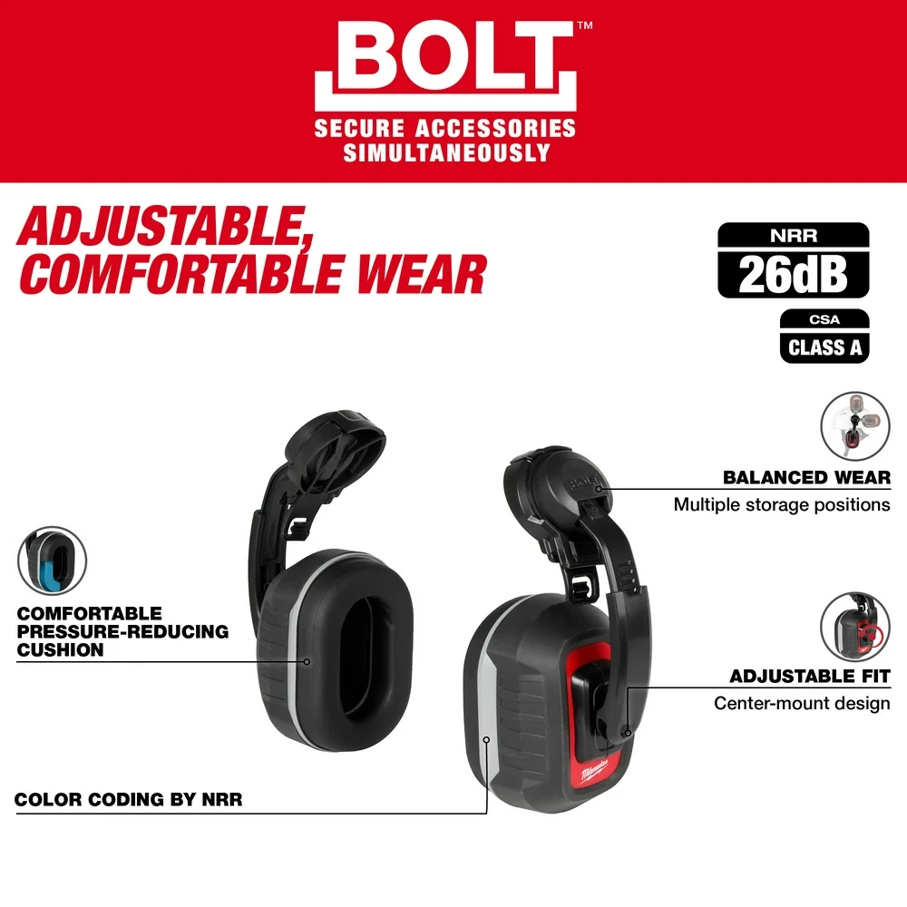 Valbeveiligingsset MILWAUKEE BOLT 26dB Earmuffs