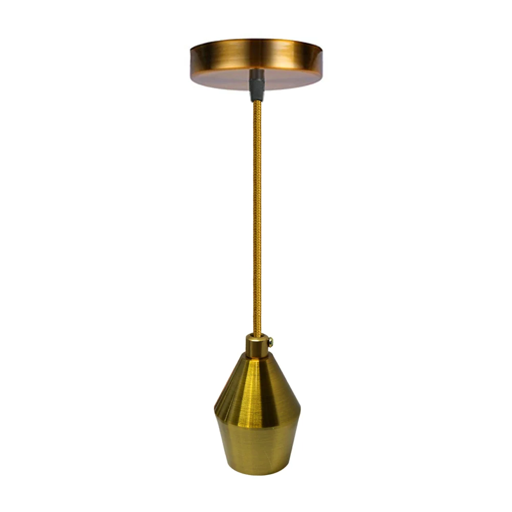E27 gevlochten plafondlamp van geel messing~3131