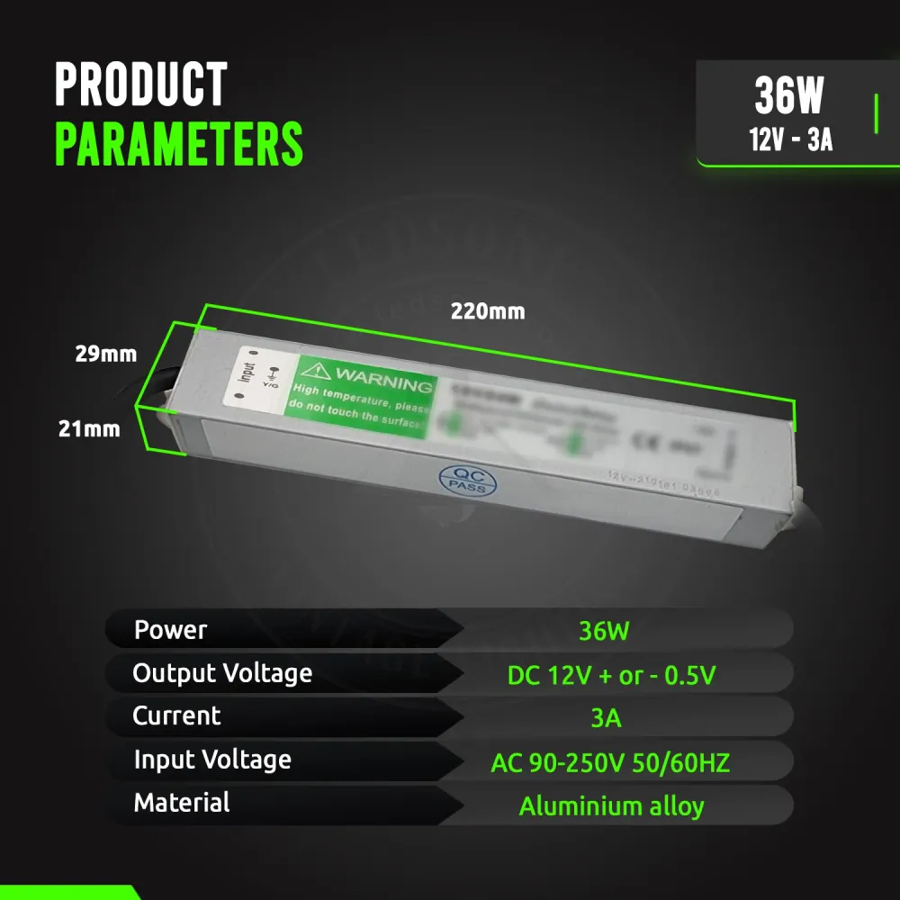 IP67 LED-stripvoeding 12V 36W~3359