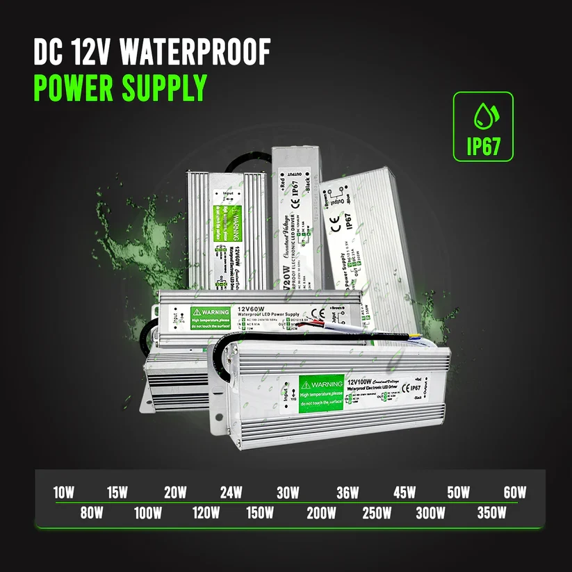 IP67 waterdichte LED-transformator 12V voor buiten.~3353