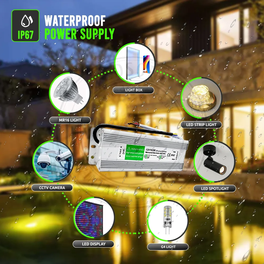 IP67 waterdichte LED-transformator 12V voor buiten.~3353