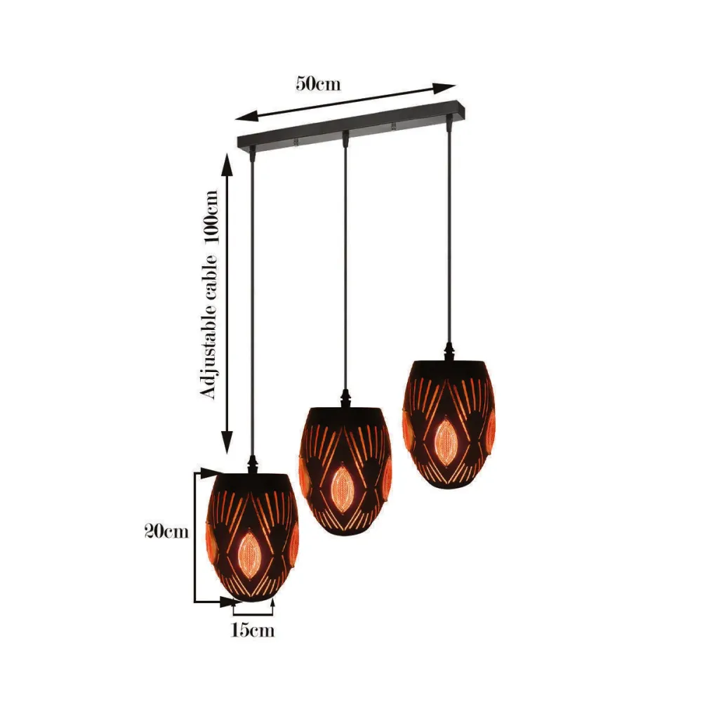 Moderne plafondlamp met 3 koppen, kroonluchter en hanglamp~2549 LEDSone UK Ltd